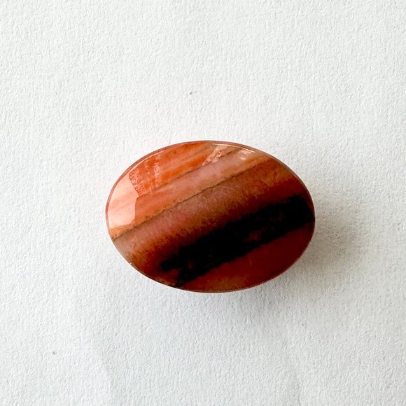 Natural Oval Agate (Aqeeq) 10 Carat Loose Gemstone 18 mm x 11 mm, Brown NEW - Picture 4 of 6